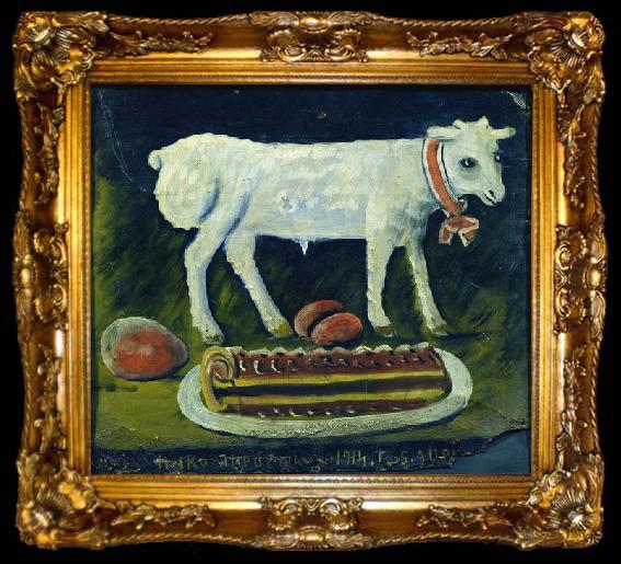 framed  Niko Pirosmanashvili Easter Lambkin A paschal lamb, ta009-2